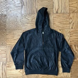 Zadig & Voltaire Leather 1/2 Zip Pull Over